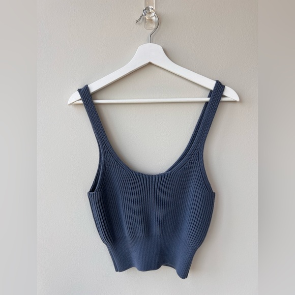 Alexander Wang Knit Ribbed Cropped Tank - Picture 2 of 4